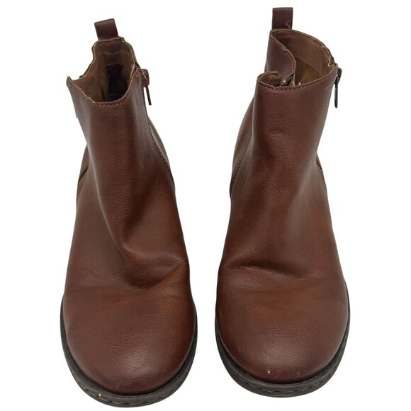 BOC Women's Waterproof Leather Ankle Boots Size 10 M Brown Side Zipper Casual - Picture 1 of 16